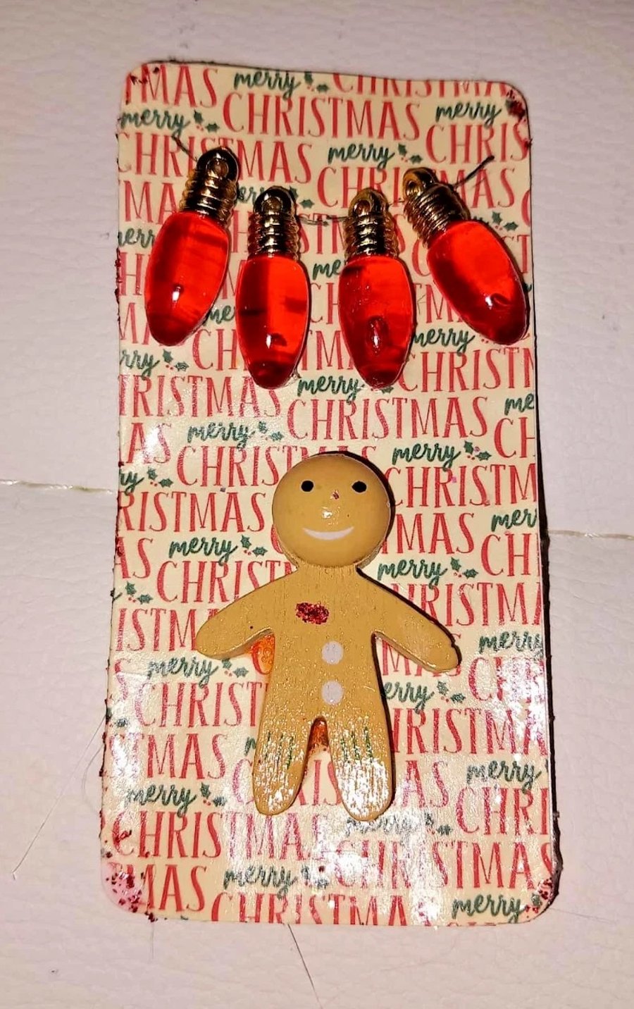 Christmas Gingerbread Man Bookmark handmade Brand New number2