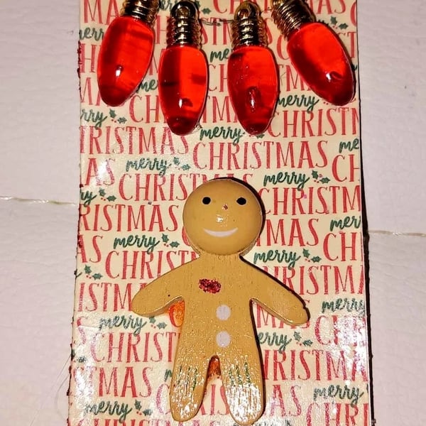 Christmas Gingerbread Man Bookmark handmade Brand New number2