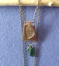 Bronze and seaglass pendant, unique, repurposed, seaglass - Image 2
