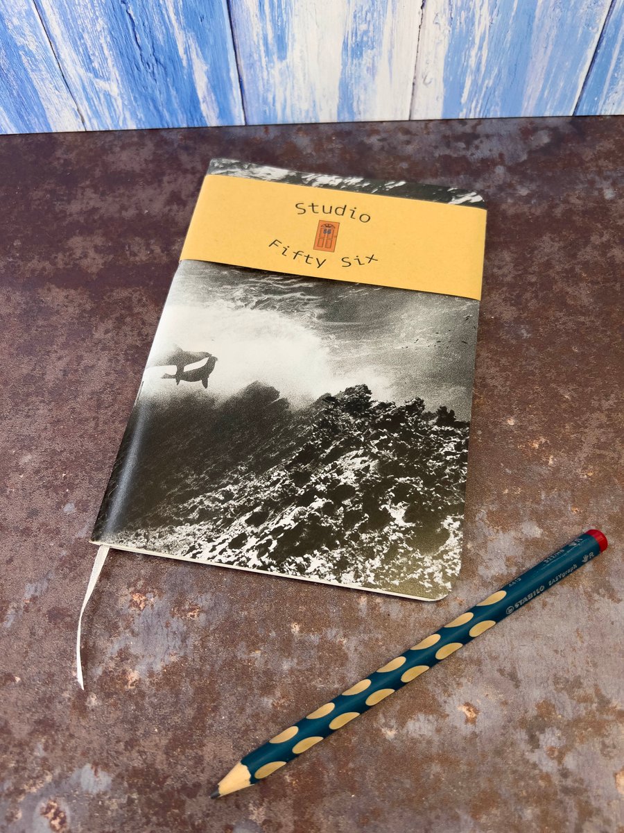 Notebook, Marine themed, A5 (ish), made from up-cycled and recycled materials.