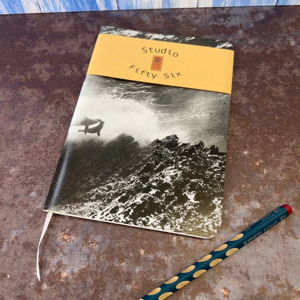 Notebook, Marine themed, A5 (ish), made from up-cycled and recycled materials.