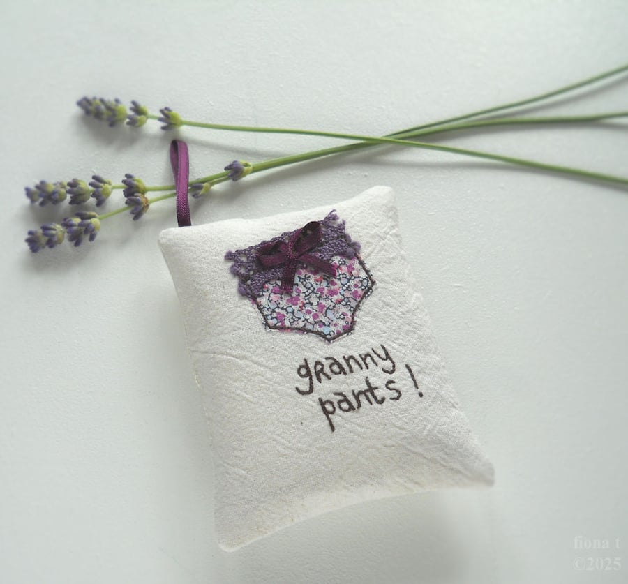 freehand embroidered granny pants lavender bag sachet hanging decoration 
