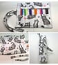 Grey roll up pencil case, cats cotton fabric , Back To School - Image 6