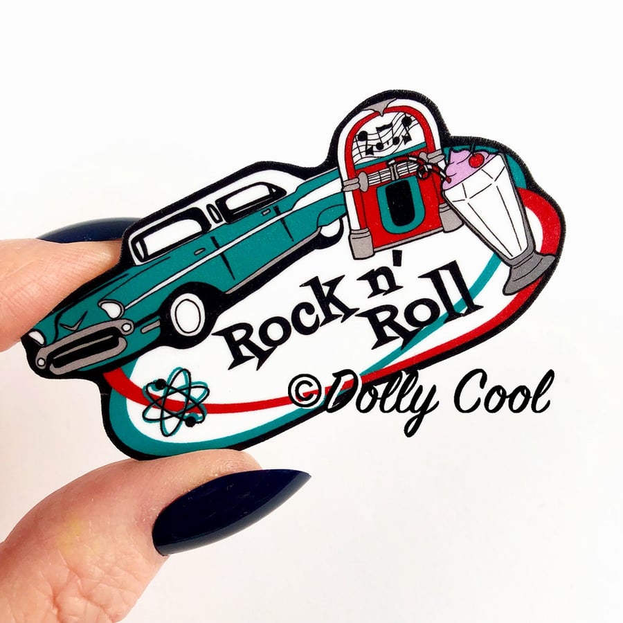 50s Diner Brooch Rock & Roll - 50s - Pin Badge - Dolly cool - Rockabilly Jewelle