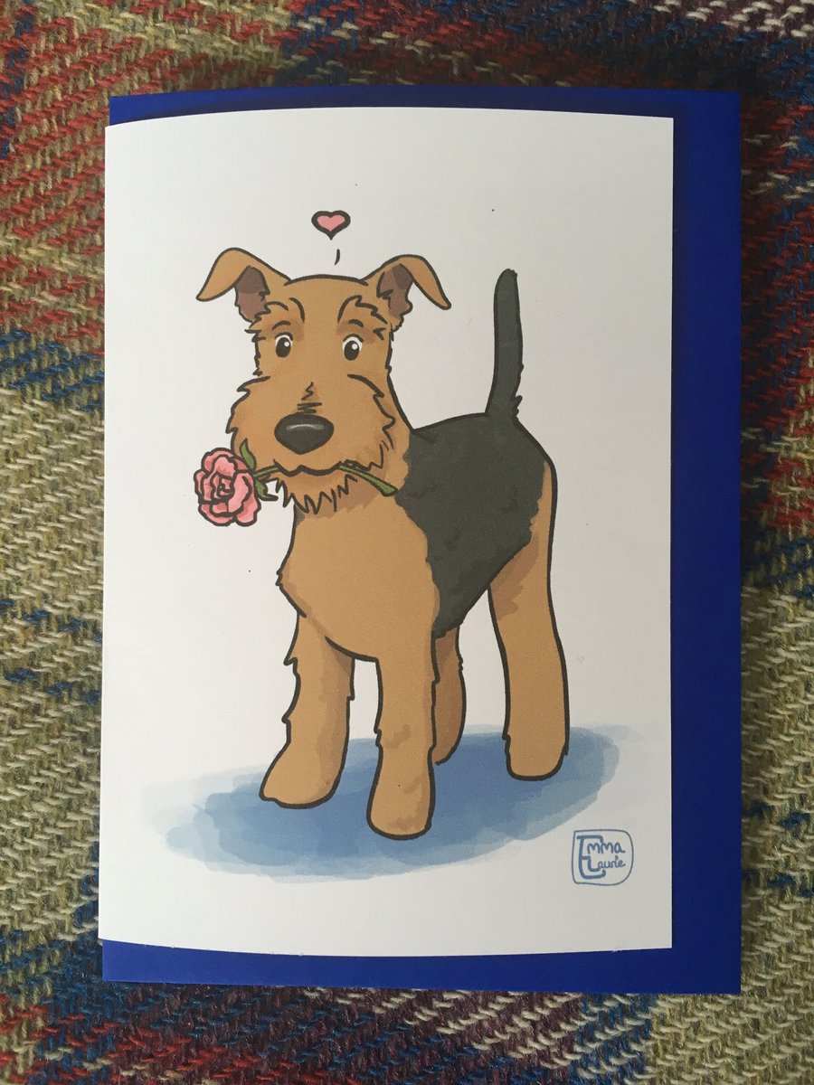 Welsh Terrier Rose Card