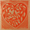 Handmade, lino cut and hand printed Valentine's Day cards  