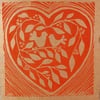 Handmade, lino cut and hand printed Valentine's Day cards  