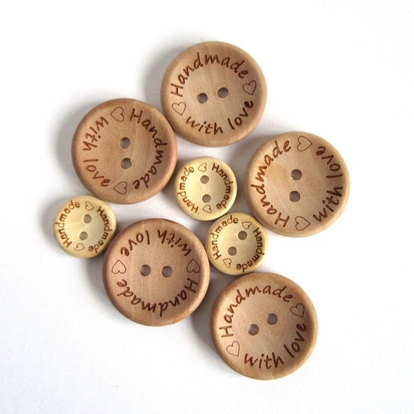 'Handmade with love' Buttons