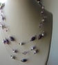 PURPLE, PINK, LILAC AND GREY MULTI STRAND NECKLACE.  798 - Image 4