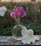 Isobel - vintage glass bud vase held by glow in the dark ghost