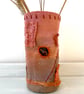 Autumnal painted and embroidered textile vessel  - Image 1