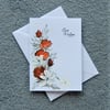 hand painted floral blank greetings card ( ref F 87 )
