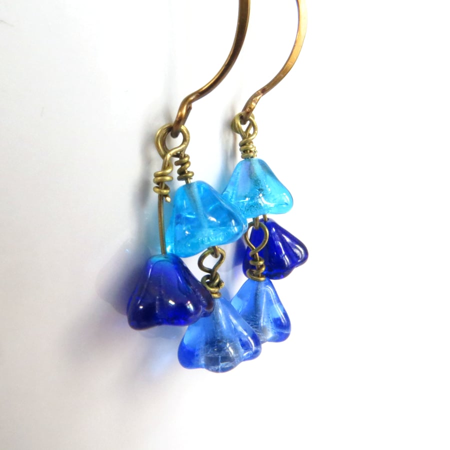 SALE -  Blue Flower Earrings, Bluebell Earrings, Spring Jewellery