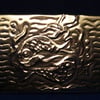 ACEO Embossed  silvery metal foil fish