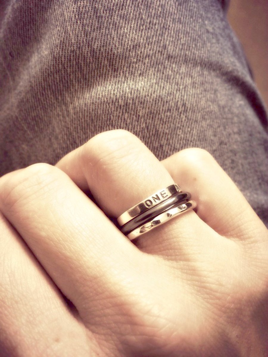 3 Ring Stack - sweet little personalised rings, to wear together or all at once.