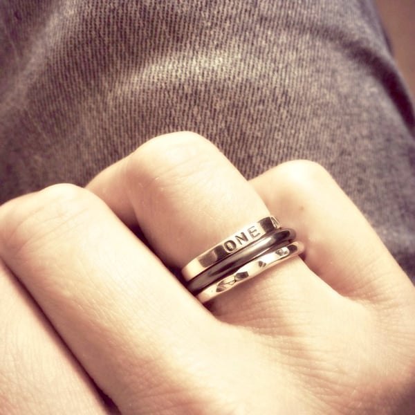 3 Ring Stack - sweet little personalised rings, to wear together or all at once.