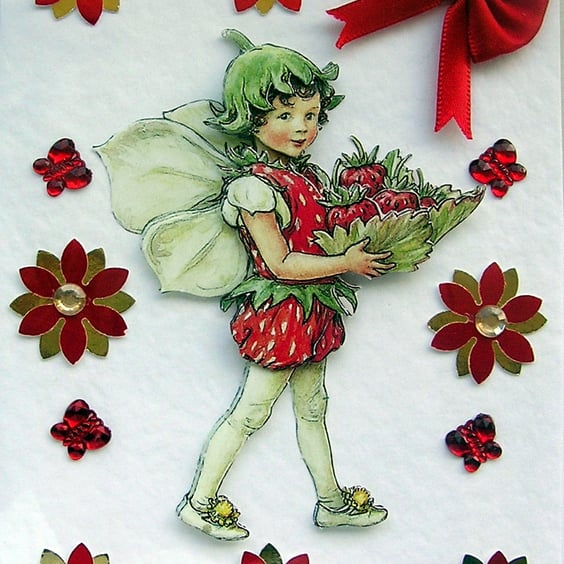 Fairy - Hand Crafted 3D Decoupage Greeting Card - Blank - 2576