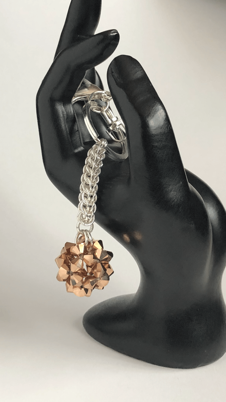 Rose Gold Swarovski Crystal Handbag Charm 