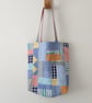 Irish Linen Patchwork Bag, Large Tote Bag, Slouchy Tote Bag - Image 2