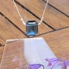 London Blue Topaz Gemstone Pendant in Sterling Silver Handmade Jewelry