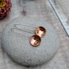 Copper Hammered Domed Disc Long Earrings – Silver Earrings