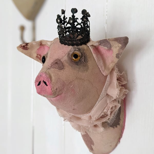 The Majestric little piggy handmade faux taxidermy