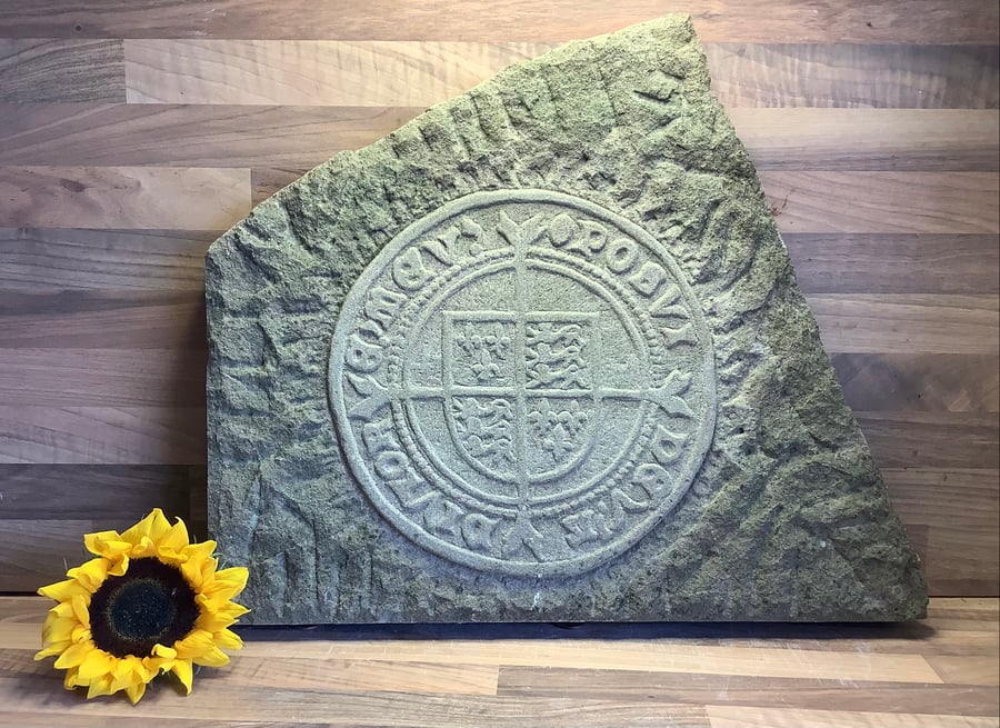 Elizabeth I Shield Stone Carving - Coin collector or metal detectorist gift