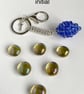 Handbag Charm, Egg Shaped Blue Crystal with a Chainmaille Chain and Keyring - Image 3