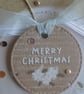 Christmas Card - Wreath With Cream Poinsettias- Merry Christmas - Image 2