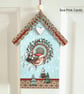 Nordic Christmas Decoration, Birdhouse - hanging wooden ornament, gift, robin  - Image 3