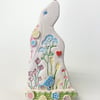 Large ceramic moongazing hare