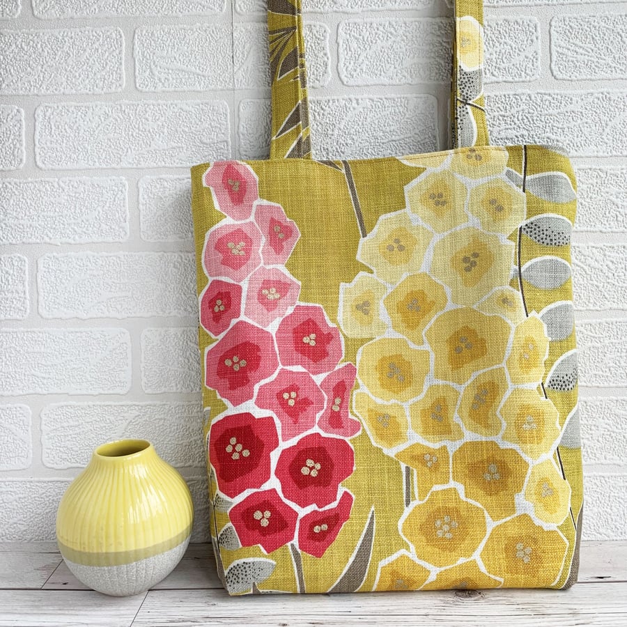 SOLD Floral Tote Bag in Delphinia Fabric