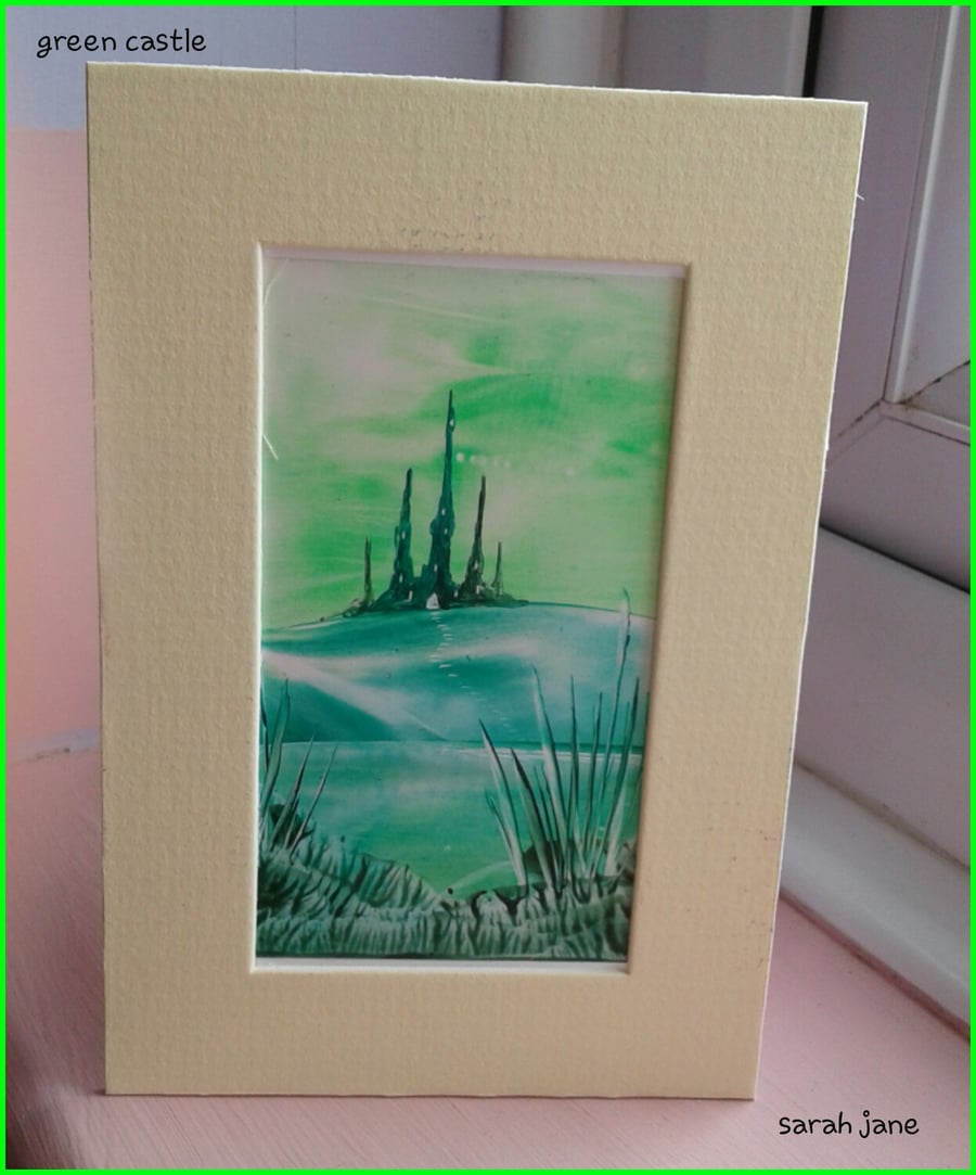 Green Castle Original Encaustic art