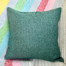 Tweed Scatter Cushion with Pad, Green 46x46cm