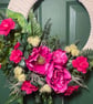Crochet Pink Peony Wreath Front Door UK - Handmade Spring Summer Wreath 41cm - Image 5