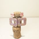 Pink marble square polymerclay earrings