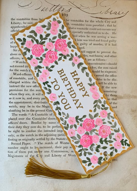 Happy Birthday Handmade Bookmark