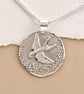 Sterling Silver Swallow Necklace Journey Return Engraved Gift