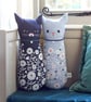 Navy Black Cat Cushion - Fabric Cat - Decorative Animal Cushion - Cat Lover Gift - Image 4