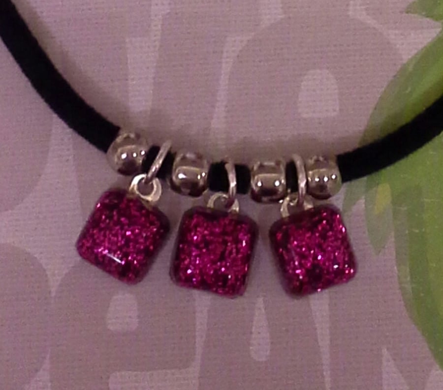 Three Square Resin Necklace