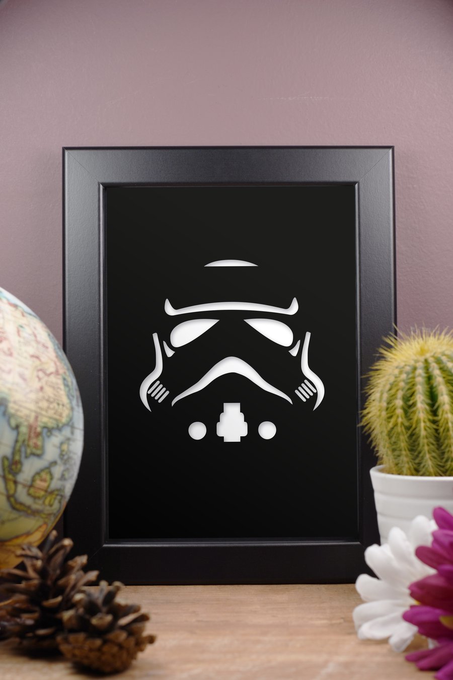 Star Wars Storm Trooper Tie Fighter Framed Artwork - 13cm x 18cm