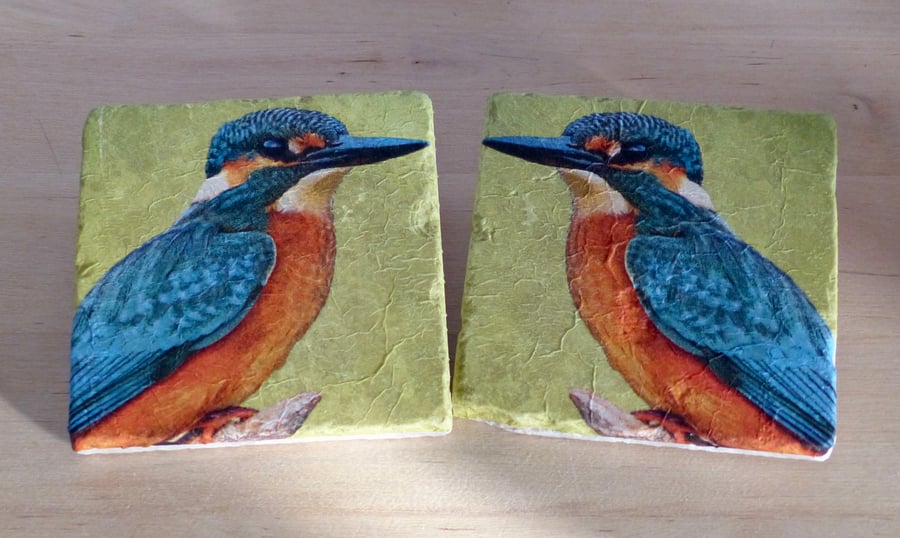 Marble 'Kingfisher' Coasters