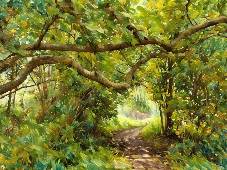 A4 Print Of Gooderstone Water Gardens Trees Norfolk