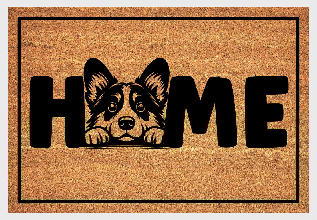 Corgi Home Door Mat - Welsh Corgi Welcome Mat - 3 Sizes