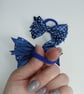 Pair of Satin Bow Hair Bands – Dark Blue with White Polka Dots, Stylish Idea - Image 5