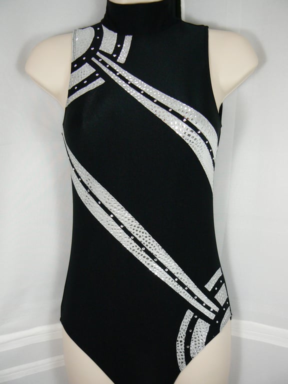 Gymnastic leotard with with Swarovski crystals ( art deco)