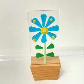 Fused glass flower pot ornament, Mother’s Day  