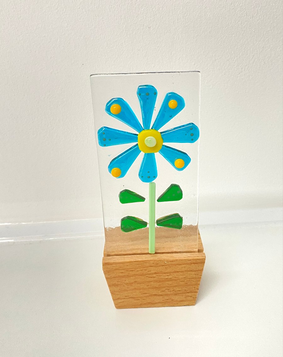 Fused glass flower pot ornament, Mother’s Day  