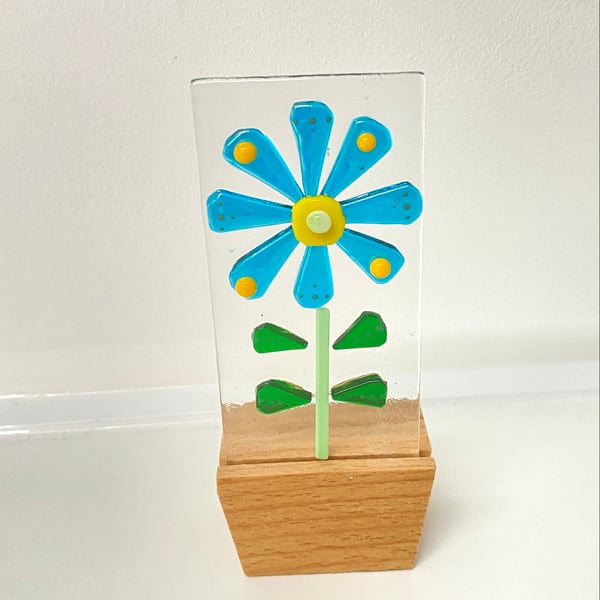 Fused glass flower pot ornament, Mother’s Day  