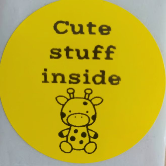 60 'Cute Stuff Inside' Thermal Stickers (Giraffe mix)